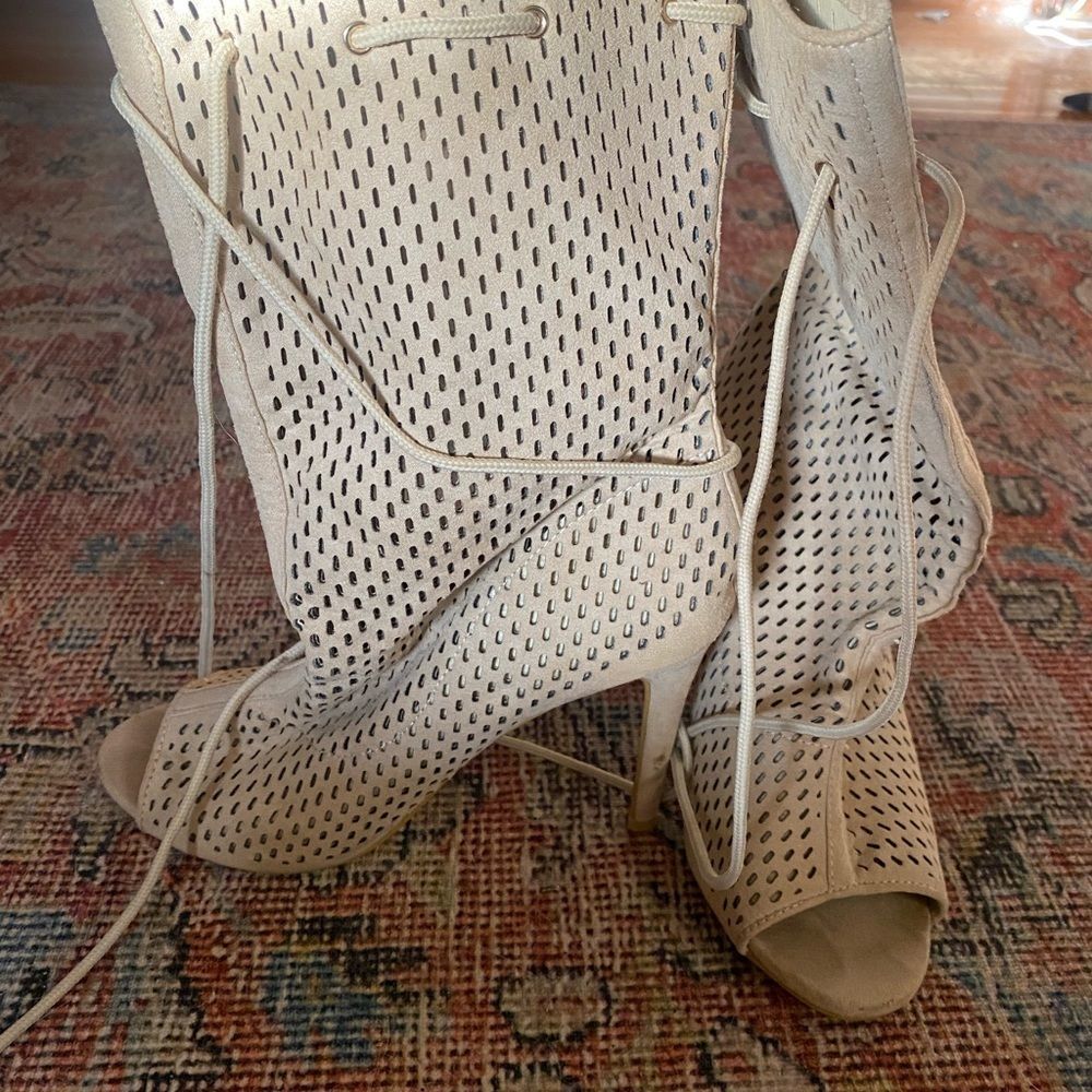 Perforated, Drawstring Booties - image 5